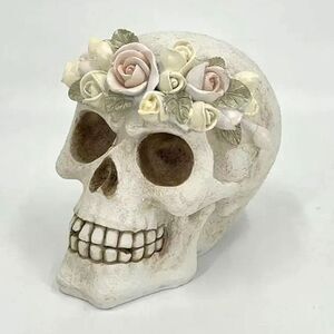 Laikearts Resin Floral Skull Accent